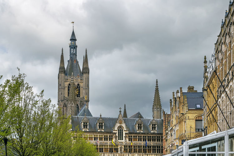 The cloth hall is a large cloth hall, a medieval commercial building, in ypres, belgium