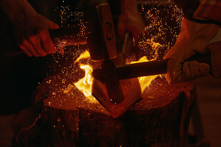 Midsection of man working