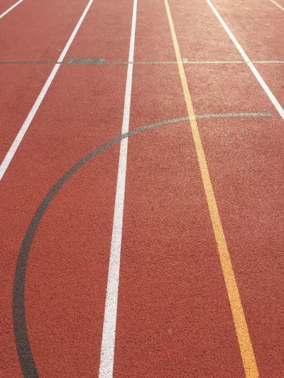 High angle view of running track