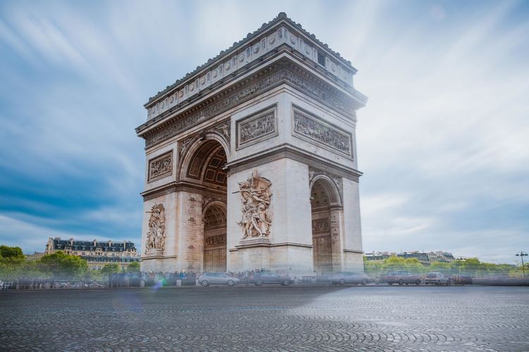 Low angle view of arc de triomphe