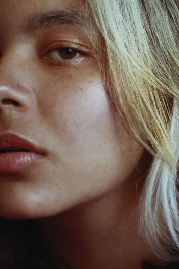 Jen, 2017 Looking At Camera Portrait Of A Woman Woman Adult Blond Hair Close Up Close-up Freckles Human Eye Human Face Indoors One Person One Woman Only People Portrait Portrait Photography Real People Self Portrait Woman Portrait Young Adult Young Women The Portraitist - 2018 EyeEm Awards