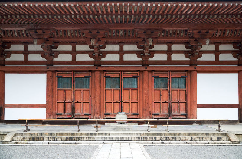 Wooden temple in tō-ji temple in kyoto, japan.