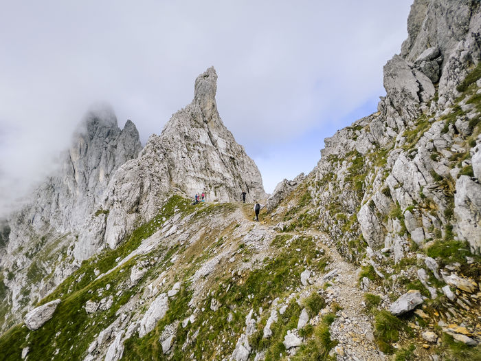 Panoramic view of rocky mountains against sky