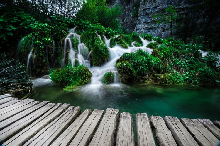 Flowing waterfalls in plitvixe national park