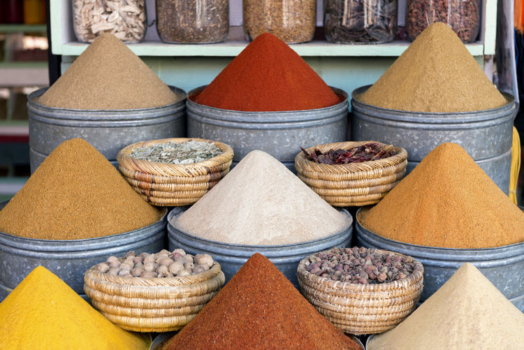 Variety of moroccan spices 