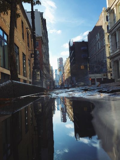 Reflection of buildings in canal