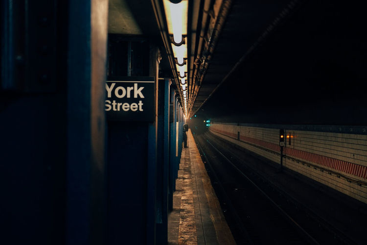 Empty subway station platform 