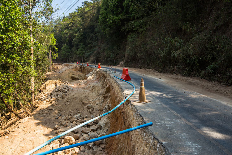 View of road under construction