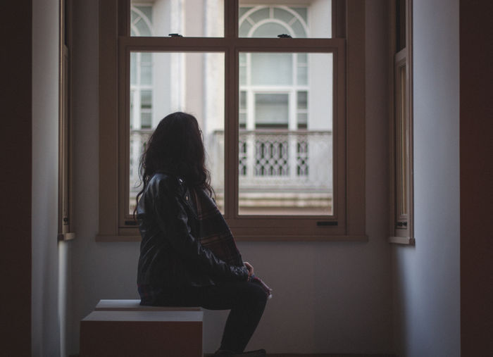 Indoors seen through window