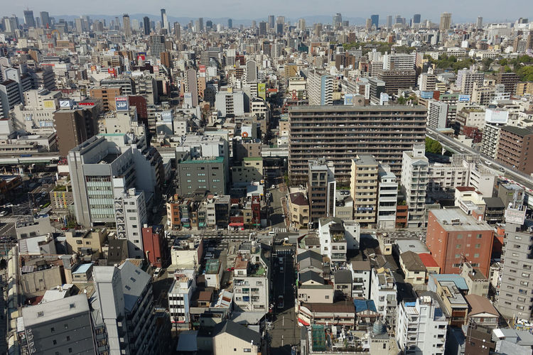 High angle view of cityscape