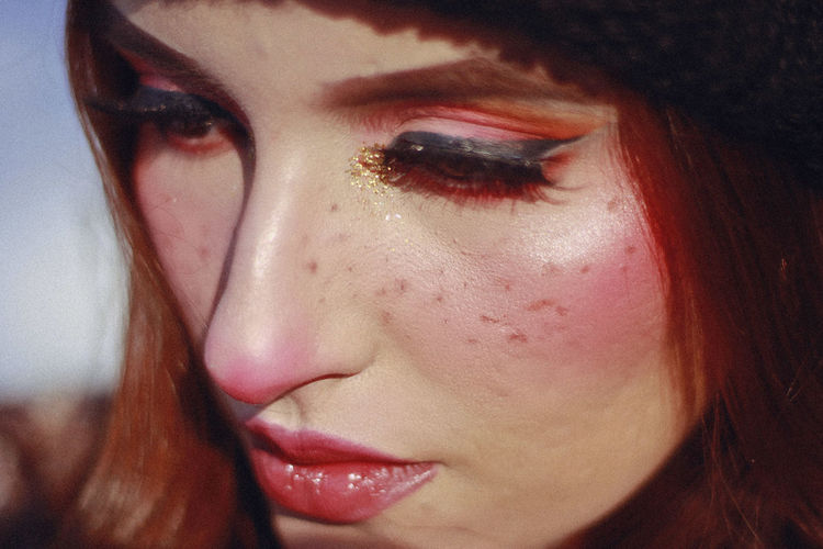 Close-up of woman with make-up 