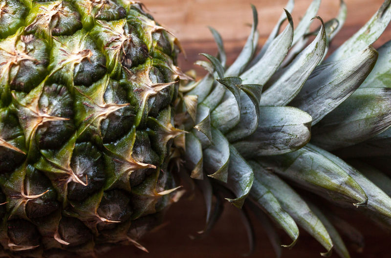 Close-up of pineapple on table