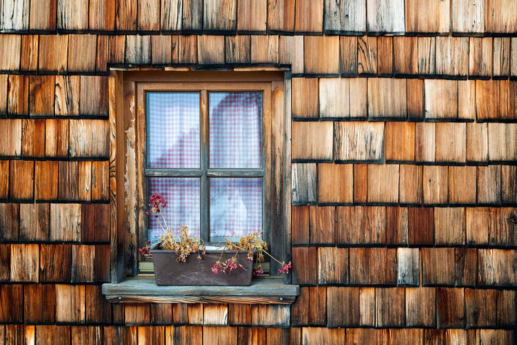 The window of the wooden hut