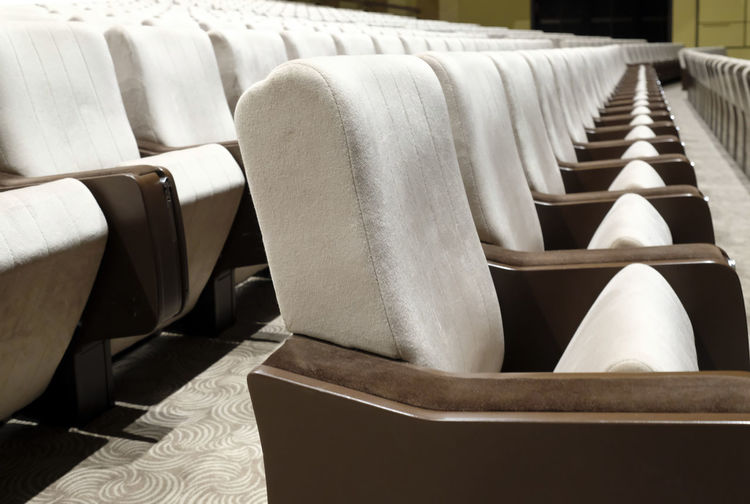 Empty seats in an auditorium at a convention center