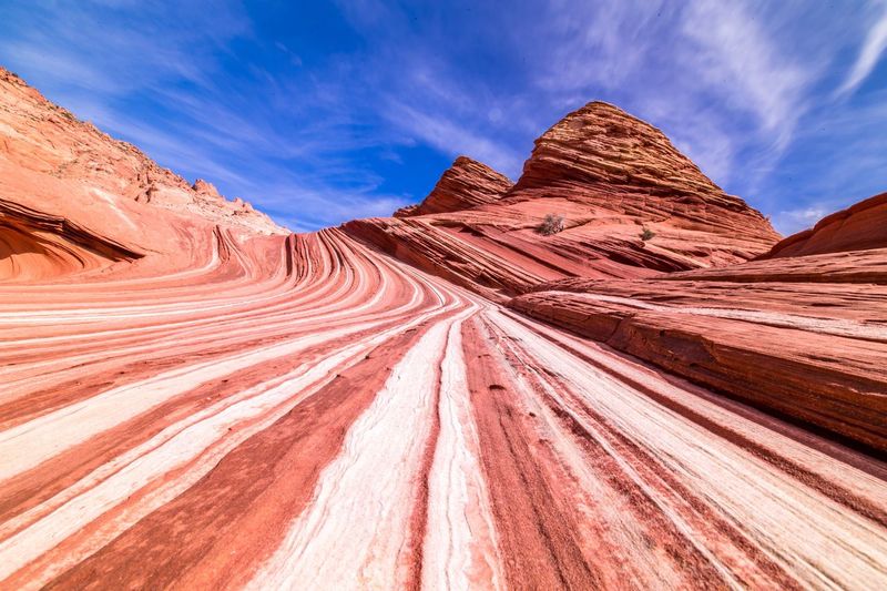 Scenic view of rock formation at coyote buttes against sky