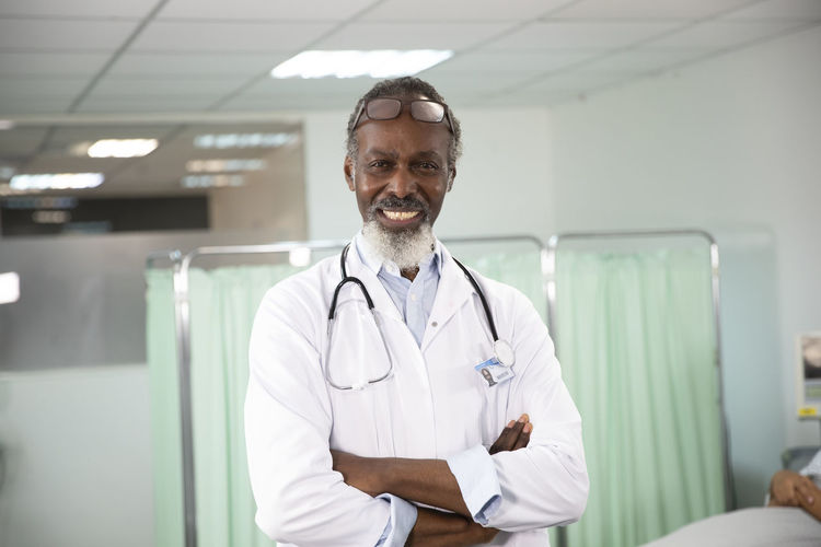Portrait of doctor standing in hospital