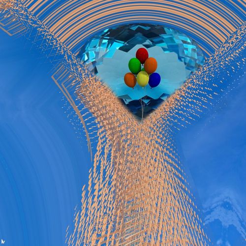 Low angle view of balloons in swimming pool