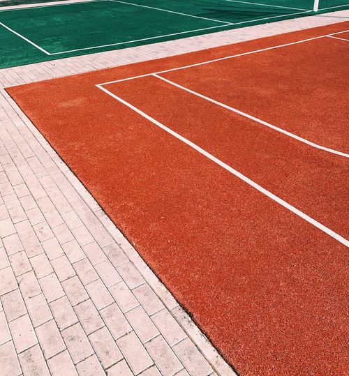 View of empty tennis court