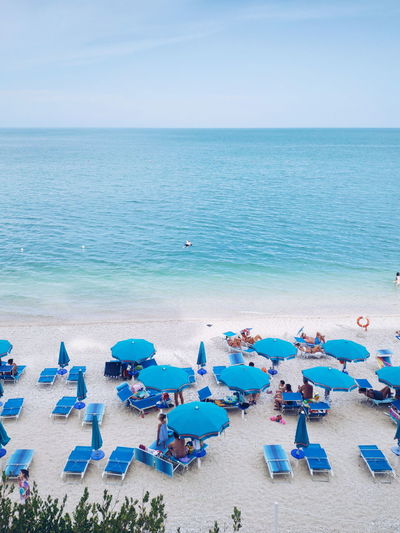 High angle view of beach against sky