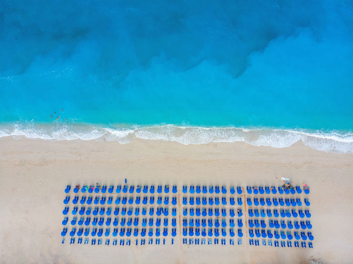Aerial view at the beach. beautiful natural seascape at the summ