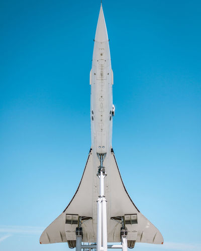 Concorde aircraft from below.