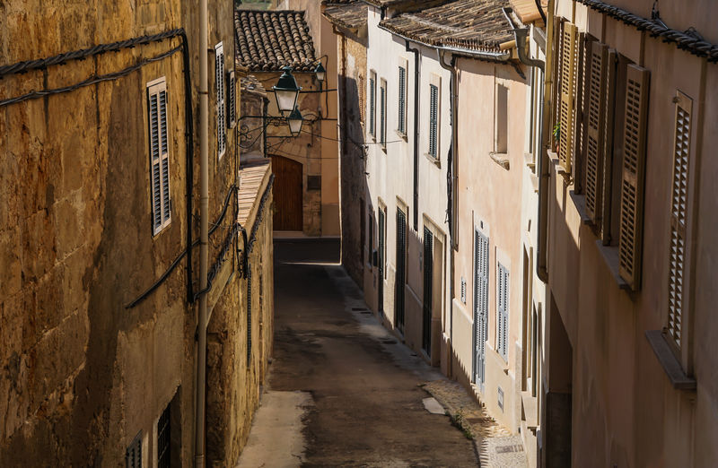 Street amidst houses