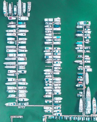 Aerial shot of harbor