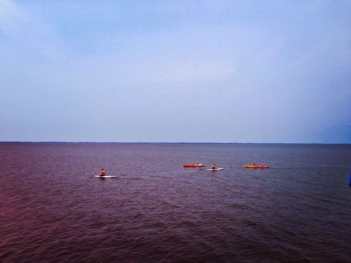 Boat sailing in sea
