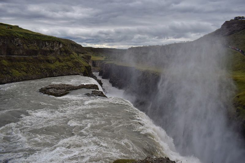 Scenic view of gullfoss falls