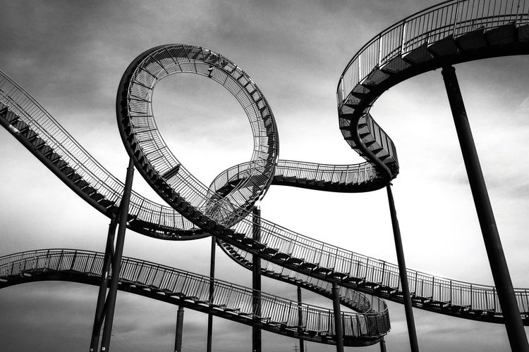 Tiger and turtle - magic mountain is a landmark modeled on a roller in the angerpark in duisburg