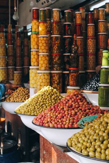 Olives market at morocco souk
