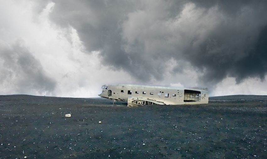 Navy airplane landmark on iceland