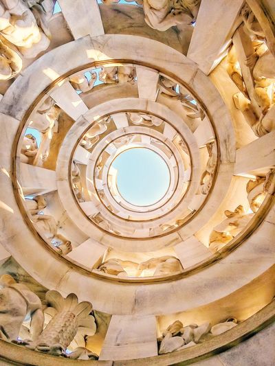 Directly above shot of spiral staircase