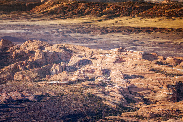 High angle view of rocks on landscape