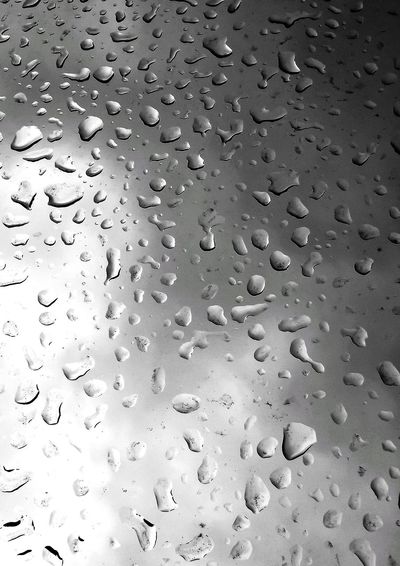 Full frame shot of wet glass window