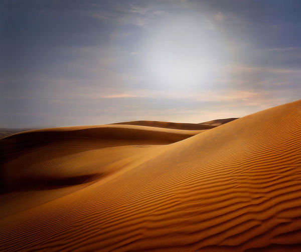 Scenic view of desert against sky