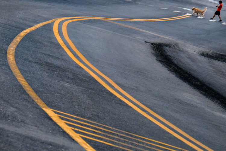 high angle view of road