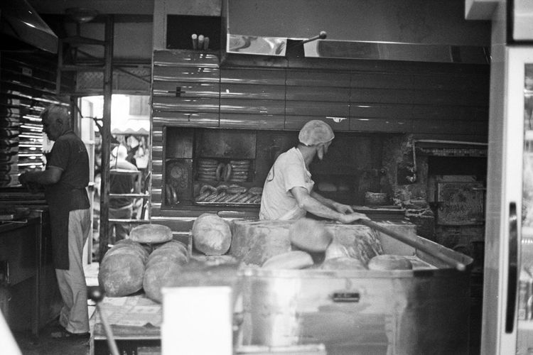 Men working at food factory