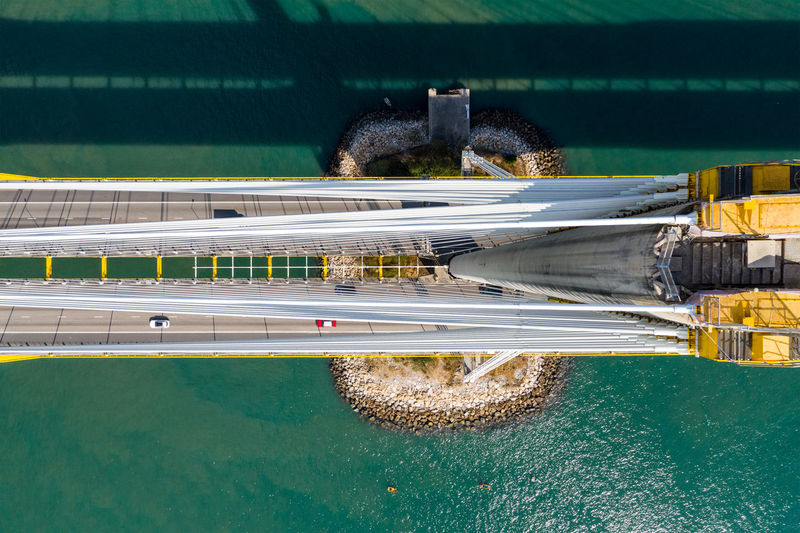 High angle view of horse in sea