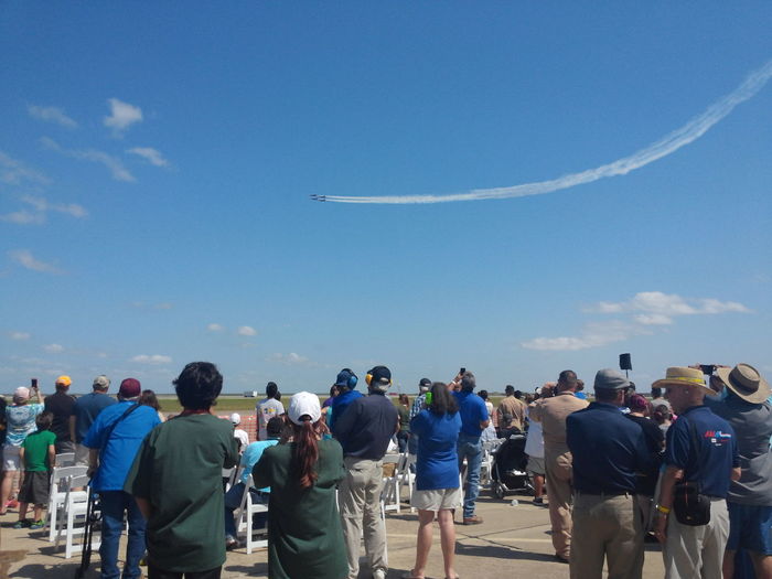 People looking airshow