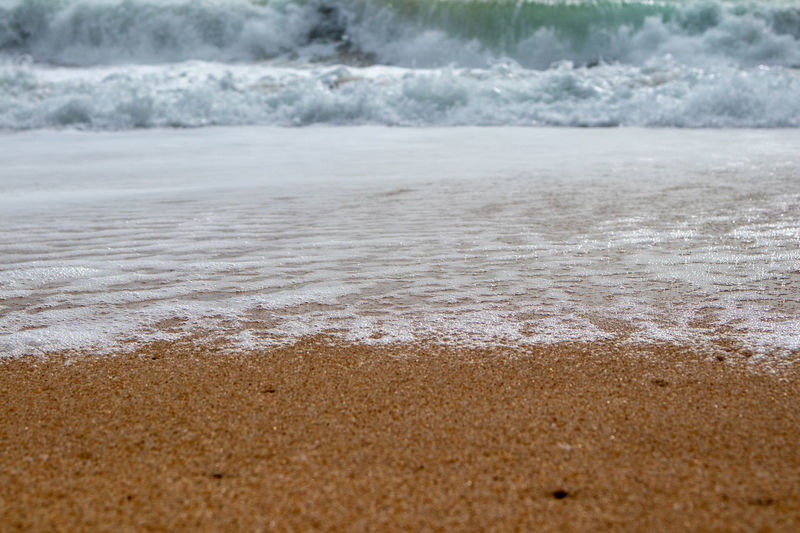 Surface level of waves on beach