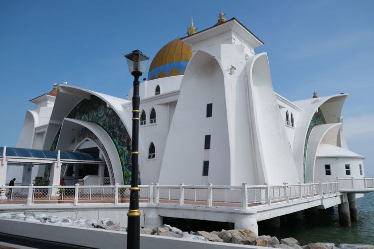 Melaka straits mosque, malaysia.