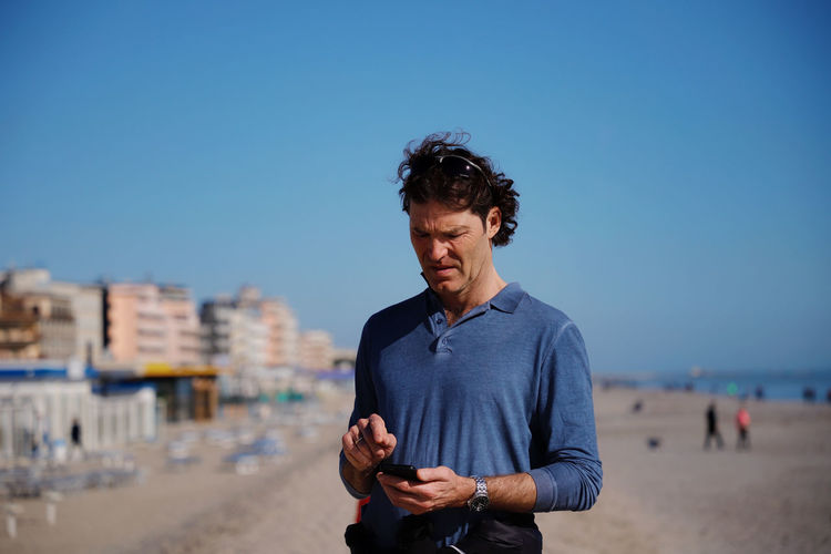 Man Beach Blue