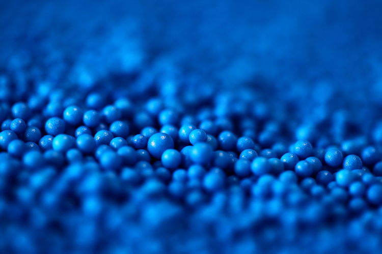 Close-up of blue nonpareils for sale at store