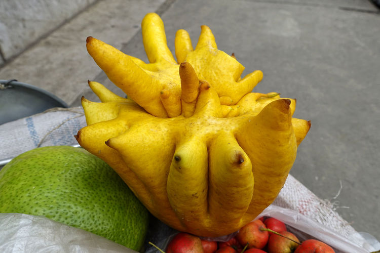 Fingered citron in sack