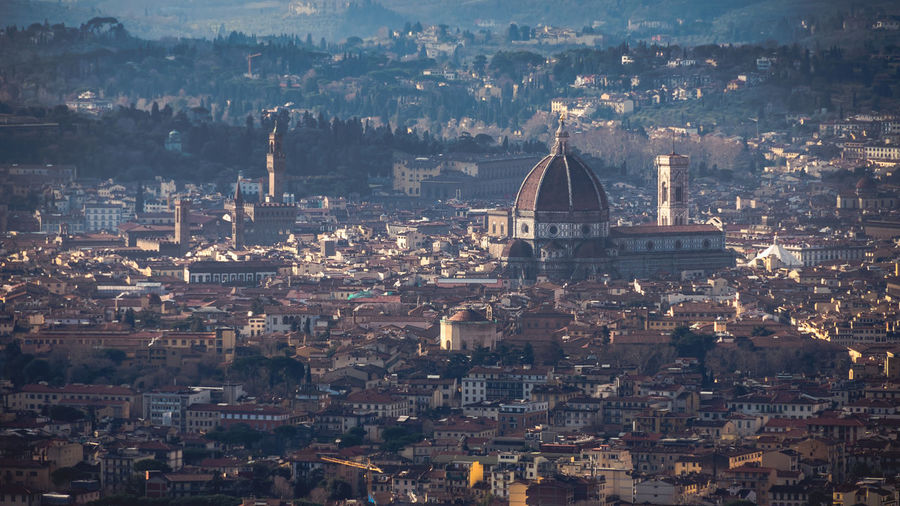 View of florence downtown with brunelleschi dome from fiesole