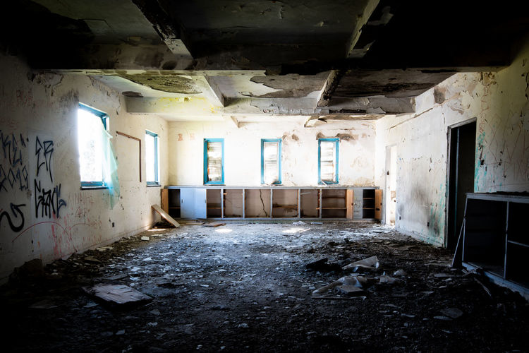 Interior of abandoned building