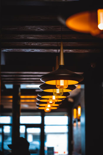 Close-up of illuminated lights