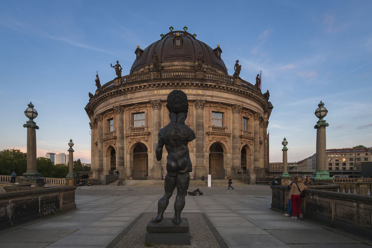 The bode museum located on museum island berlin mitte at sunset