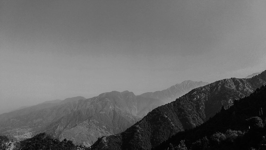 Scenic view of mountains against clear sky